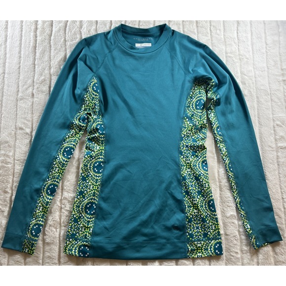 Columbia Tops - Columbia Teal/Yellow Long-Sleeve Omni-Shade Shirt  Women's‎ XS